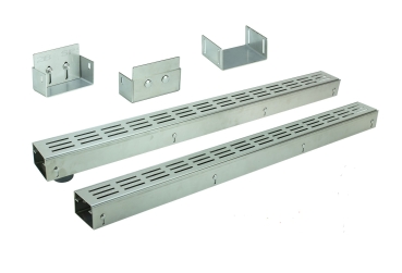 Edelstahlentwässerungsrinnen Bauhöhe 60 bis 80mm, Rost Längsschlitzdesign SET Typ 2